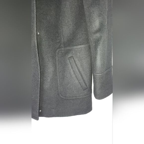 Sachi Collection women's lambs wool coat with fur trimmed hood size small - Picture 9 of 10